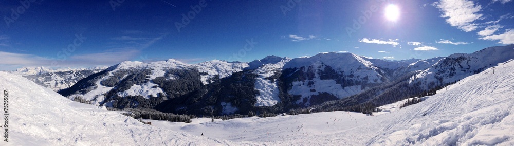 skiregion panorama in den Alpen