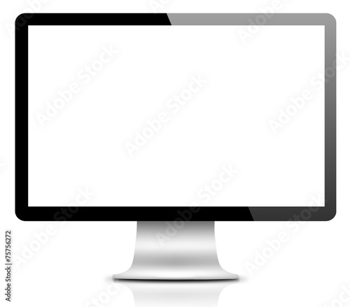 Modern LCD computer monitor (LCD display panel) isolated