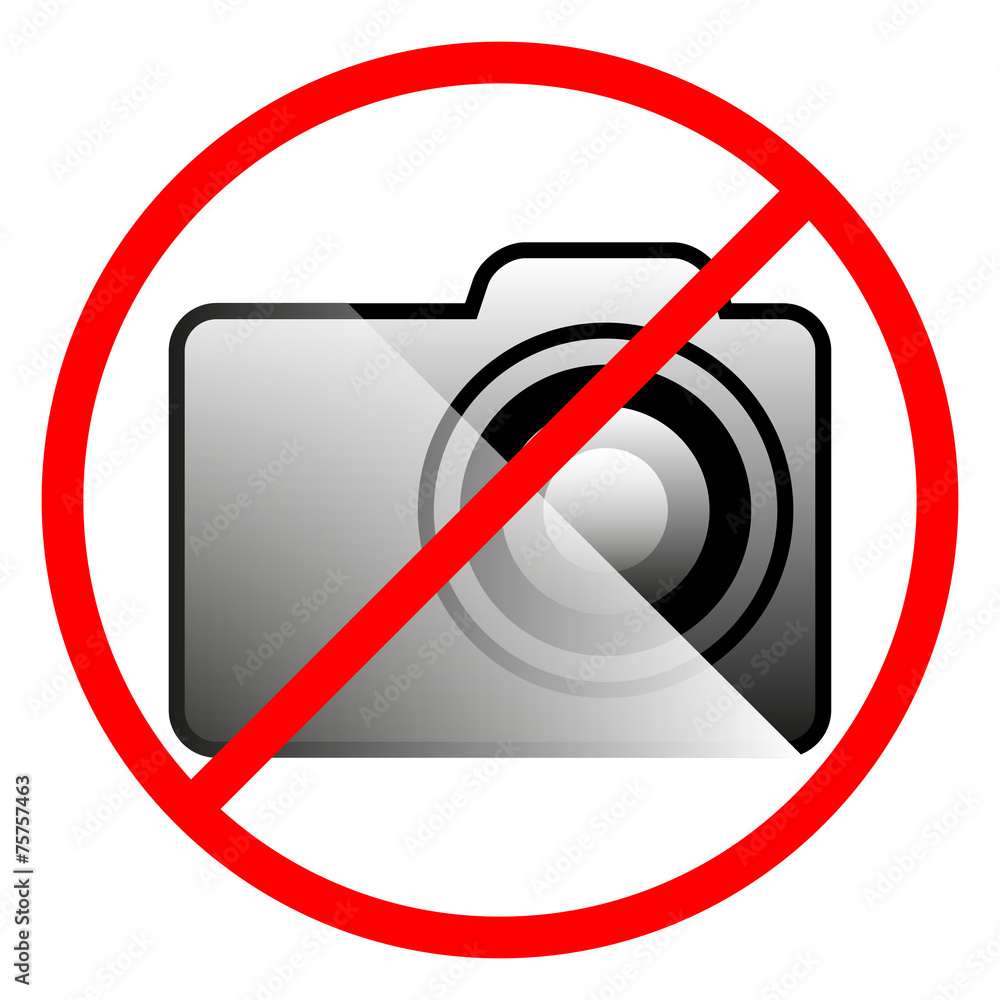 Icon ban on the use of the camera, vector illustration. Icon ban on the use of the camera, vector illustration.