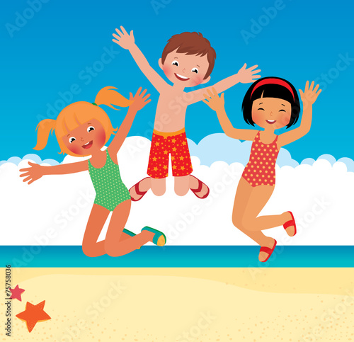 Funny children on the beach © Julia