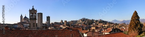 Panorama of old Bergamo, Italy.