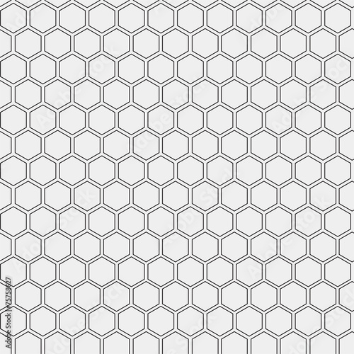Abstract minimalistic black and white pattern hexagon