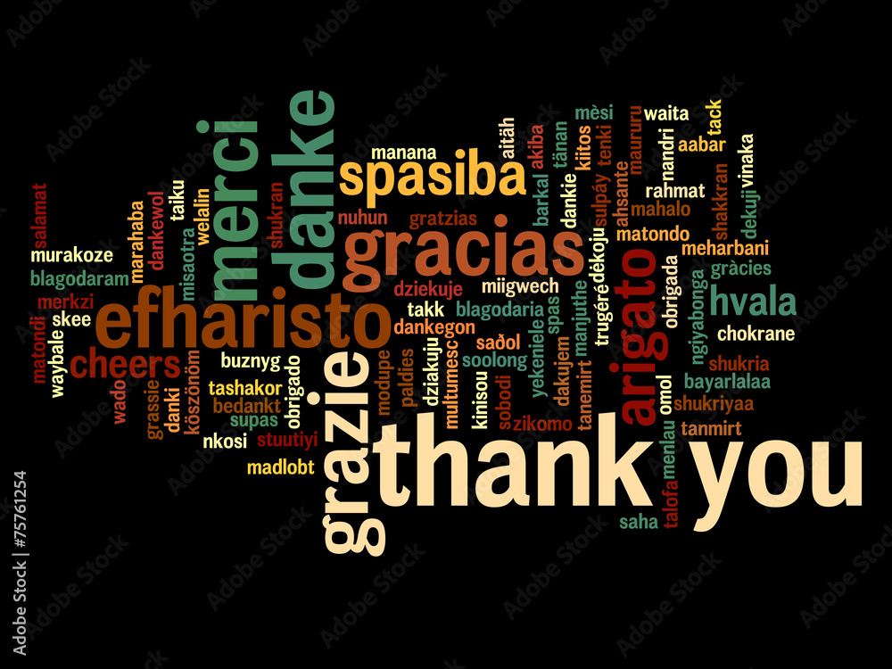 Conceptual thank you word cloud Conceptual thank you word cloud