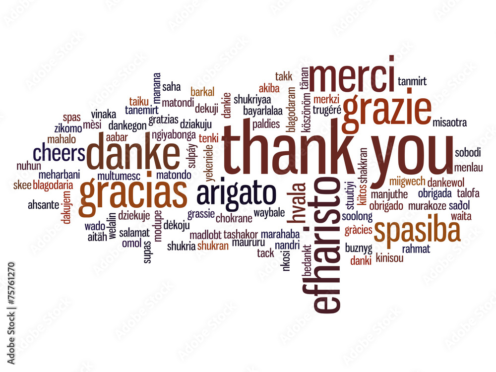Conceptual thank you word cloud Conceptual thank you word cloud