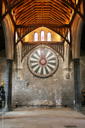 Photography King Arthur's round table on temple wall in Winchester England U