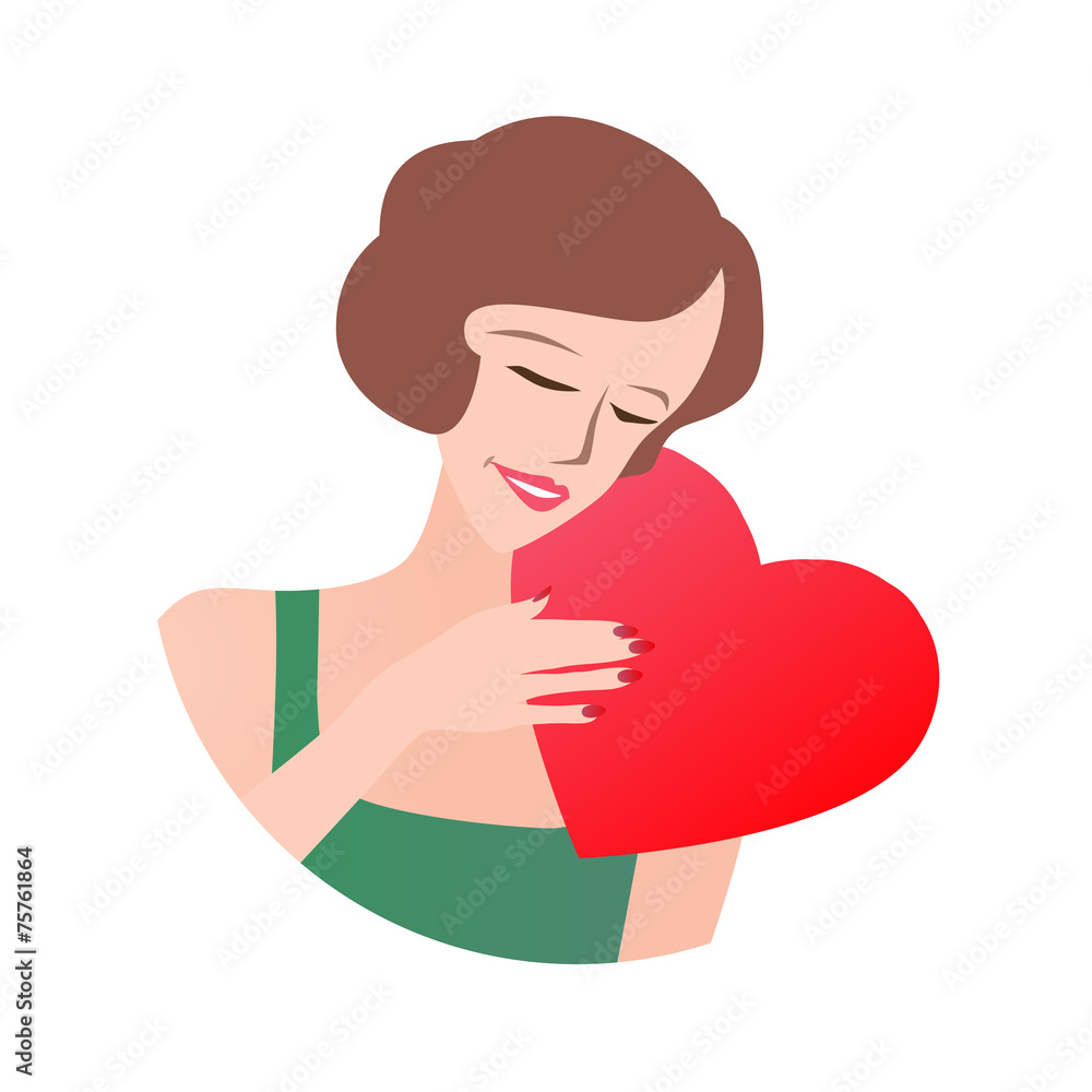 Loving Woman Holding Heart Loving Woman Holding Heart