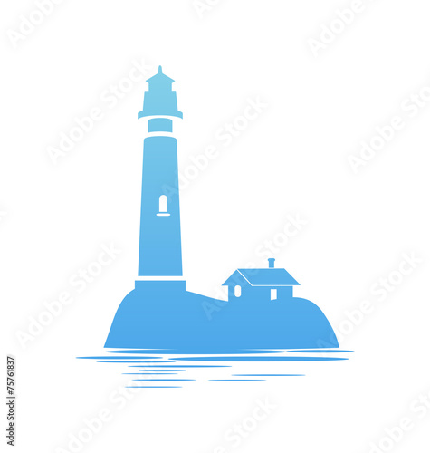 Blue Icon of Lighthouse