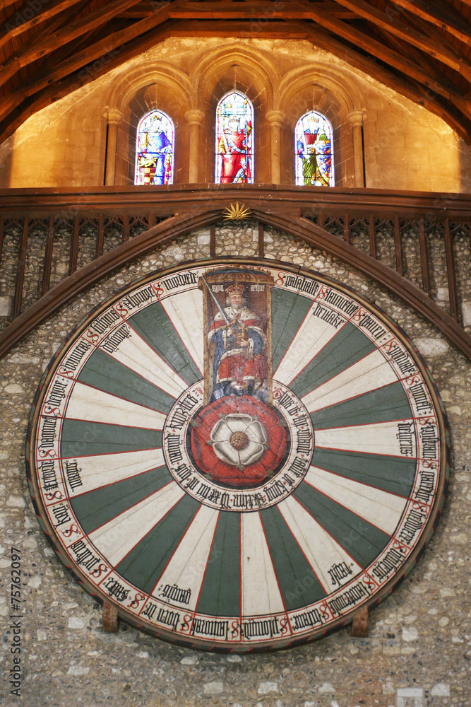 King Arthur's round table on temple wall in Winchester England U