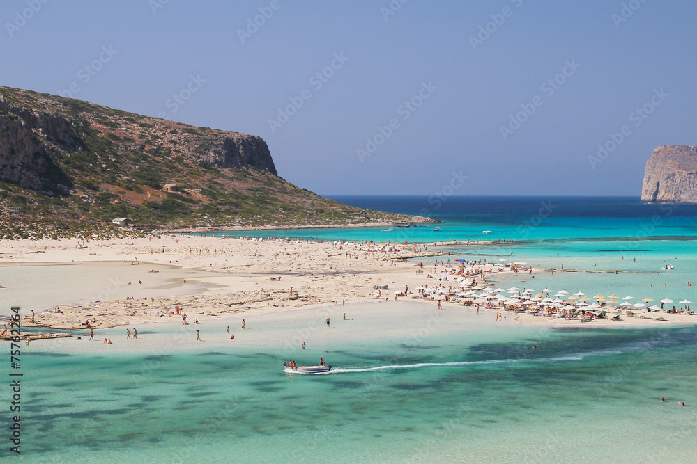 The beautiful Balos beach on Crete island