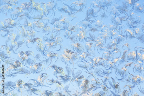 Beautiful frost patterns on glass