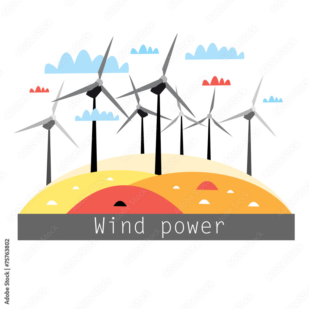 Fototapeta premium illustration of wind power