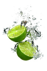 Lime and water drops