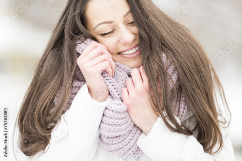 Young woman at winter