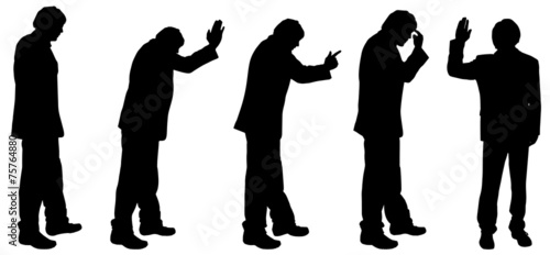 Vector silhouette of a man.