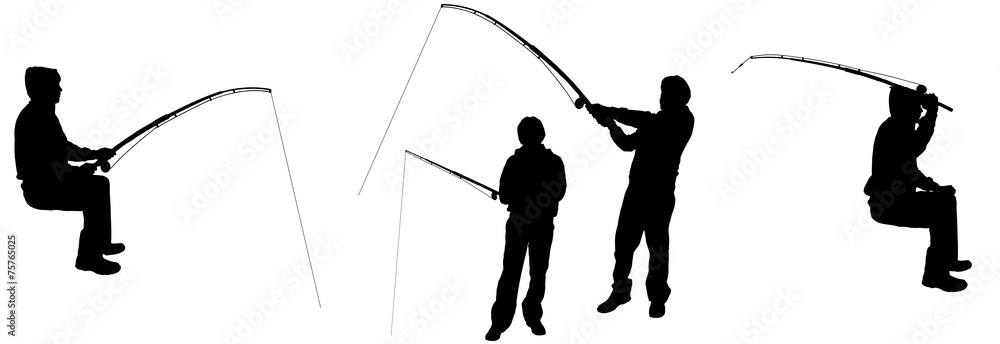 Fototapeta premium Vector silhouette of a man.