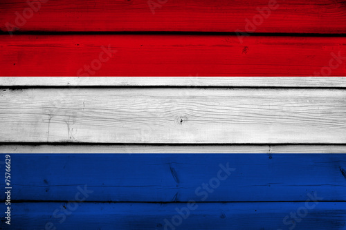 Photography Netherlands Flag on wood background