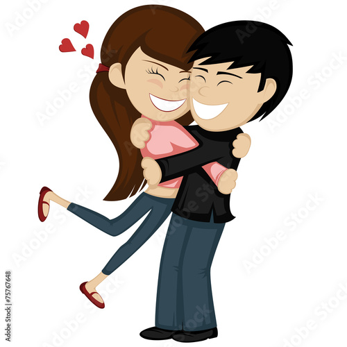 Hug collection - Lovely couple is embracing and smiling