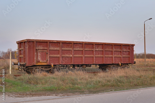 Goods wagon standing on rails in Germany