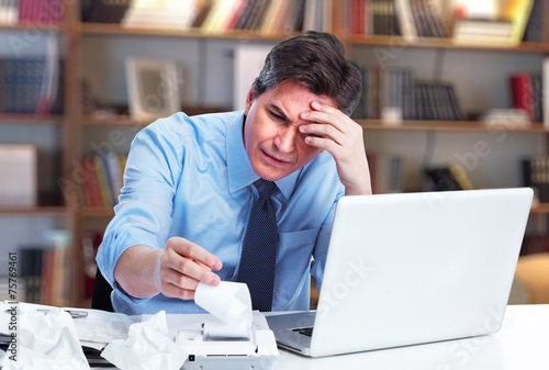 Accountant businessman having a stress