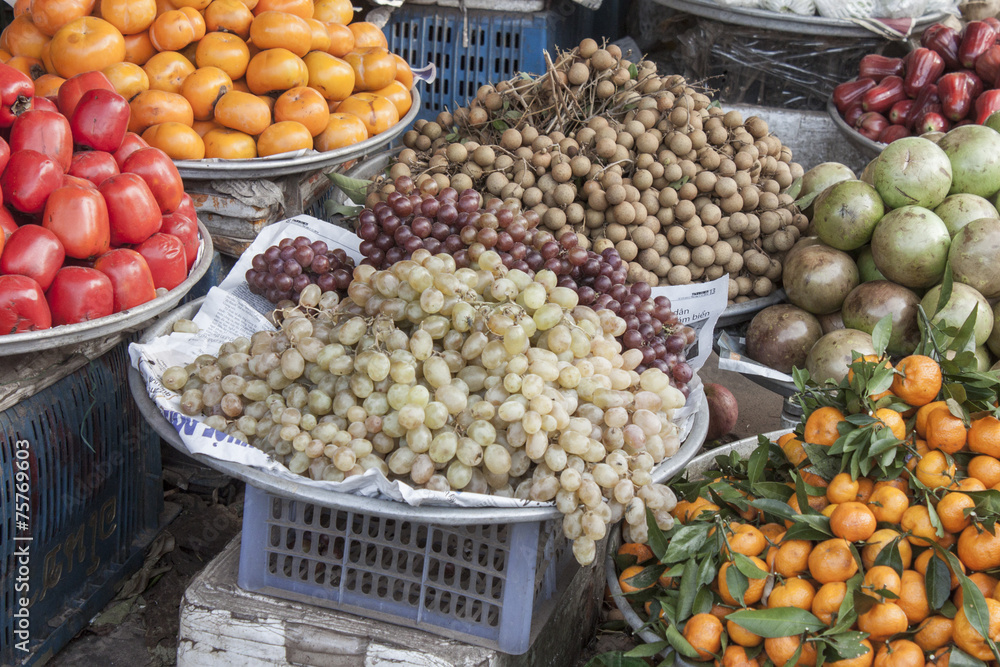 Grapes at a fruit market