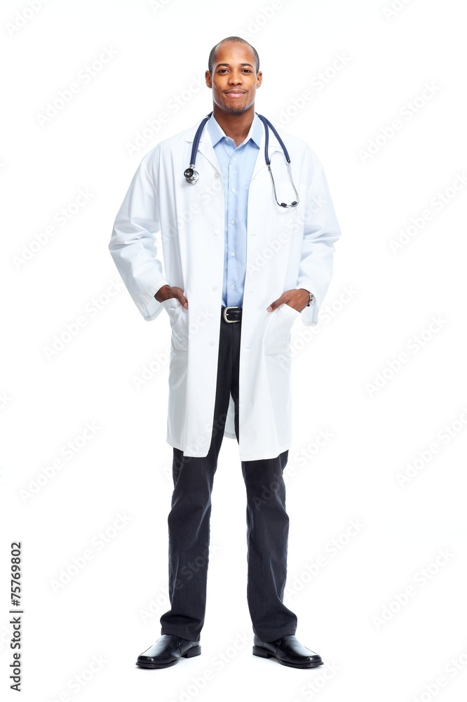 African-American black doctor man. African-American black doctor man.