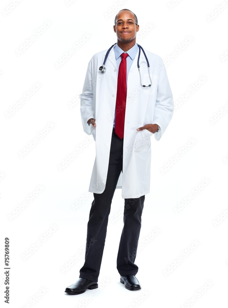 African-American black doctor man.
