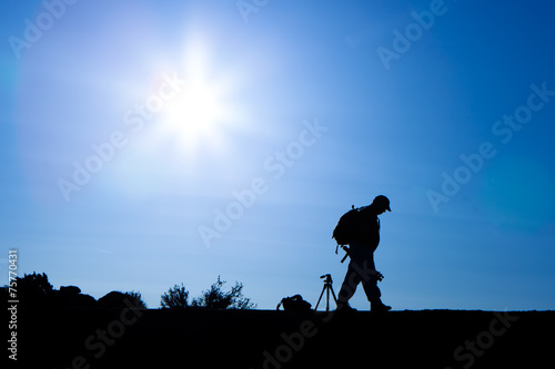 Silhouette of Photographer at Sunrise