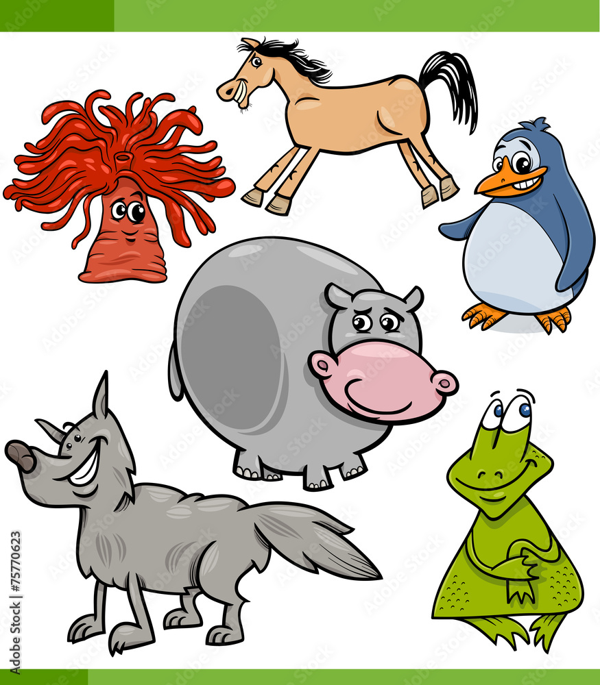 Obraz premium animals cartoon characters set