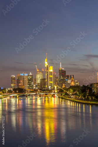 Night view on the Frankfurt skyline 