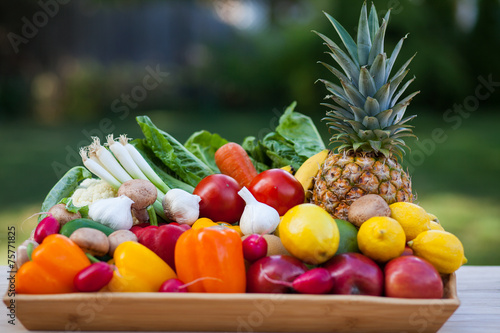 Assorted fresh fruits and vegetables