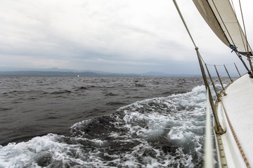 Tableau sur toile  Sailing in cloudy weather. Yachting. Luxury yachts.  © De Visu