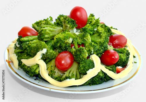juicy salad of green vegetables