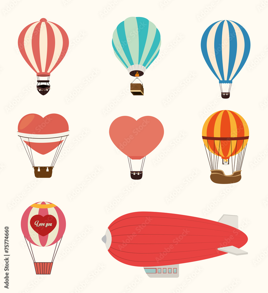 Fototapeta premium Airballoon design over white backgroundvector illustration
