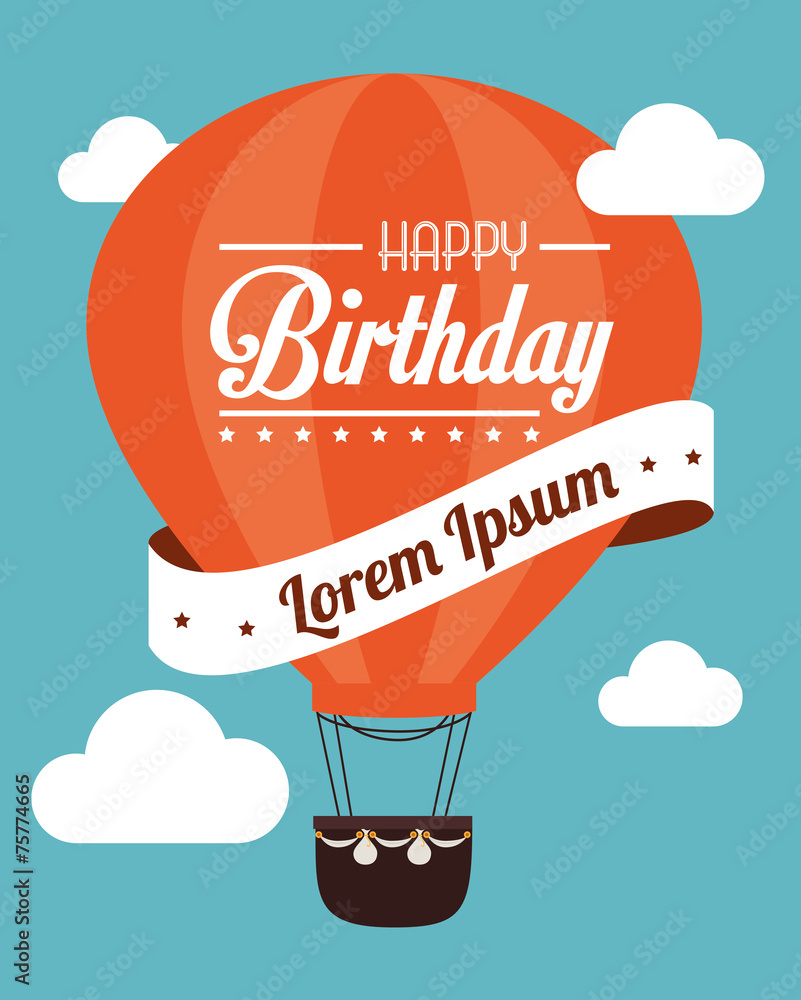 Fototapeta premium Airballoon design over cloudscape backgroundvector illustration