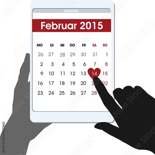 Valentinstag Feiertag Deutschland Kalender Table