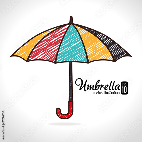 Umbrella design over white background vector illustration