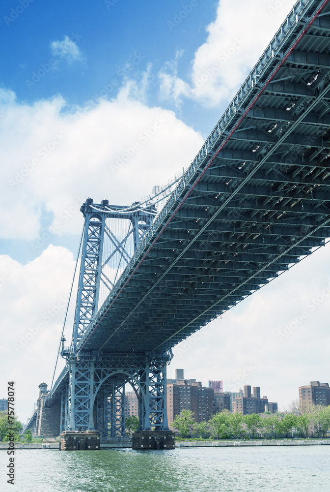 New York. The Manhattan Bridge from East River