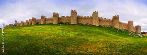 Foto Panorama of medieval town walls