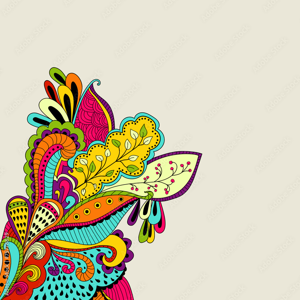 Naklejka premium pattern background with abstract ornaments. Hand draw i