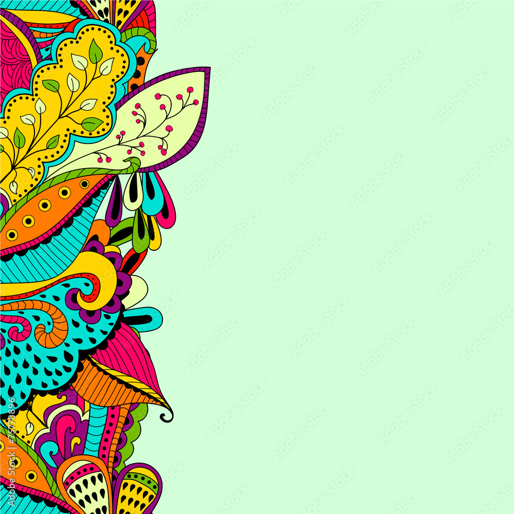 Obraz premium Seamless pattern background with abstract ornaments. Hand draw i