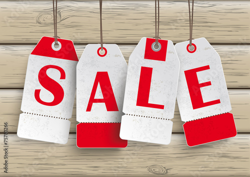 4 White Price Stickers Sale Wood