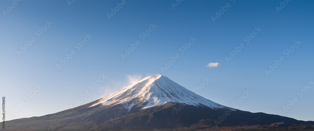 Plakat zoom the mountain Fujisan of winter season