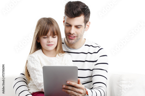 Little girl with her father