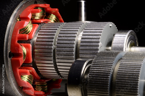 Disassembled electric stepper motor
