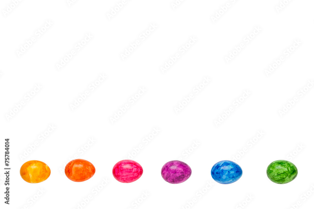 Easter Eggs rainbow isolated copyspace Easter Eggs rainbow isolated copyspace
