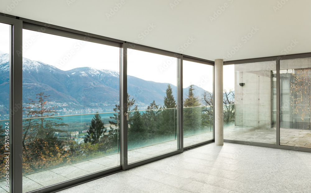 Fototapeta premium wide apartment, room with windows