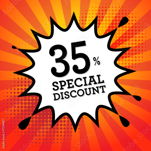 Comic book explosion with text Special Discount, vector
