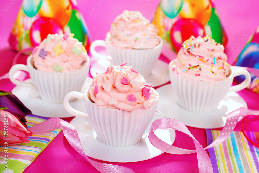 cupcakes in tea cup shape molds for birthday party cupcakes in tea cup shape molds for birthday party