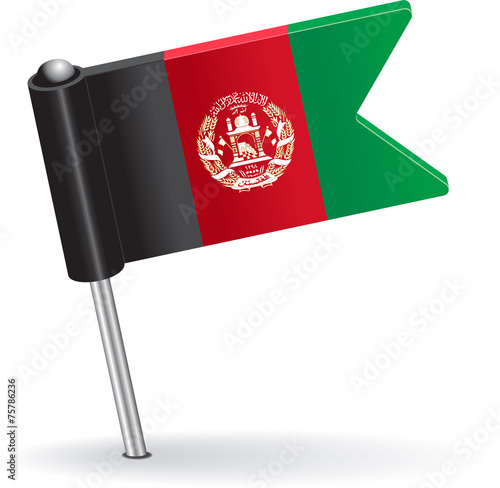 Afghanistan pin icon flag. Vector illustration