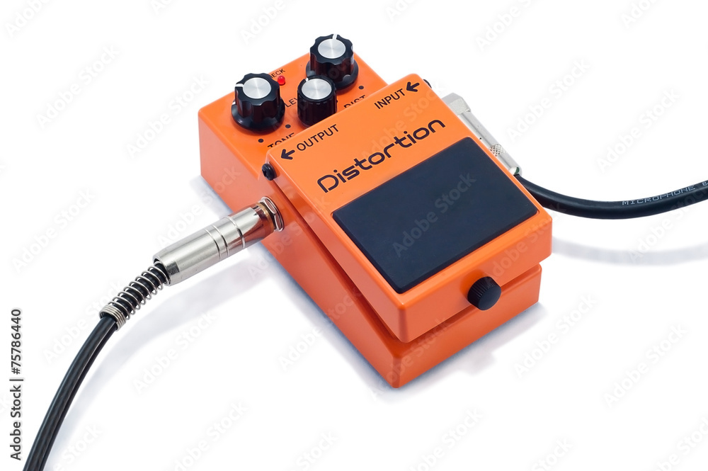 Fototapeta premium Effects Guitar Guitar Orange and Cable guitar.